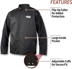 Lincoln Electric unisex adult Traditional Split Leather Sleeved Welding Jacket,
