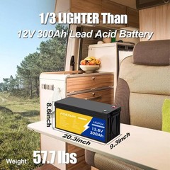 300Ah 12V LiFePO4 Lithium Battery Deep Cycle Built-in BMS For Solar RV Off-grid