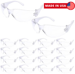 1-200 PAIR PACK Protective Safety Glasses Clear Lens Work UV ANSI Z87 Lot of 12