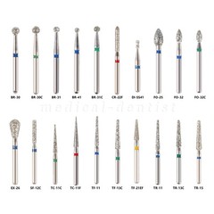 100 Pcs/20 Boxes Dental Diamond Burs FIT For High Speed Handpiece Medium FG1.6mm