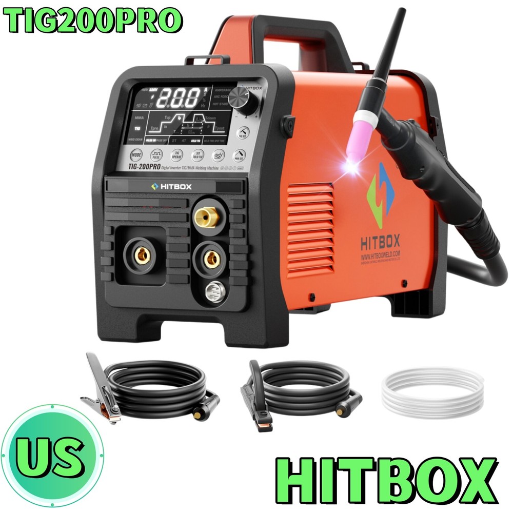 6 in 1 Cold TIG Welding Machine 200A HF/SPOT/PULSE TIG, Stick, Clean 110V&220V