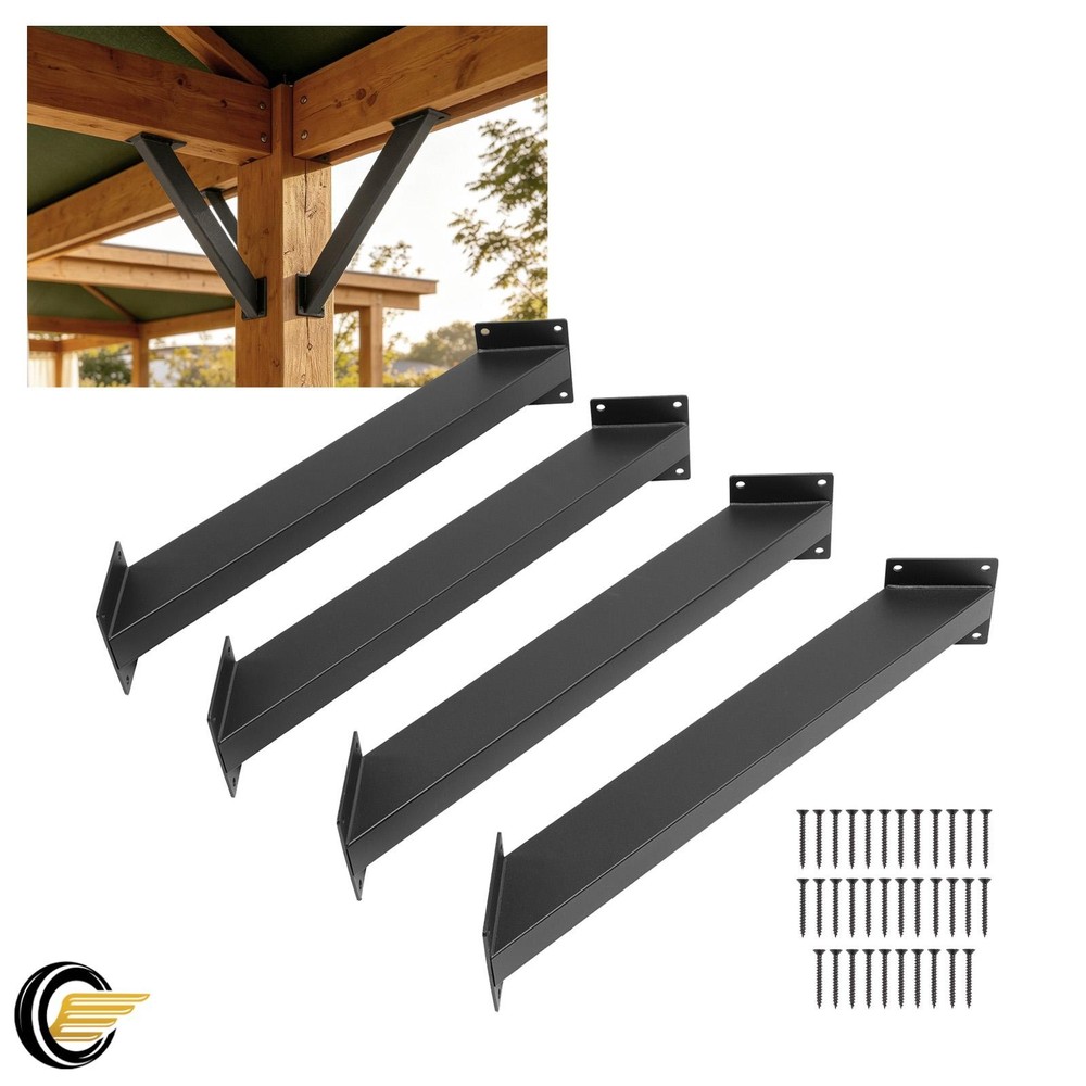 4 Pcs 45 Degree Angle Support Brackets Pergola Kit Heavy Duty Connector Brace