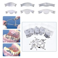 20Pcs/Pack Dental Saddle Contoured Matrix Metal Matrices Bands Spring clip