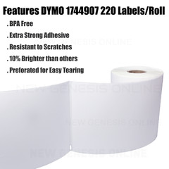 4 Rolls 220 Thermal Shipping Labels 4×6 Compatible 1744907 Dymo 4XL Label Writer