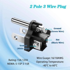 4PCS Electrical Replacement Plug 3 Prong Male Plug End Extension Cord Replacemen