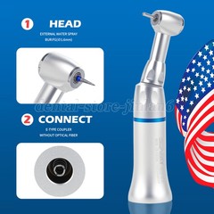 1-10* Dental Slow Low Speed Handpiece Push Button Contra Angle w/ FG 1.6MM Head