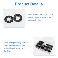 340Pcs Internal Tooth Star Lock Spring Quick Washer Push On Speed Nut Assortment