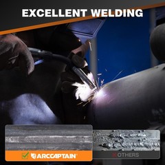 ARCCAPTAIN 135A MIG Welder Flux Core MIG Lift TIG Stick Large LED Display Welder