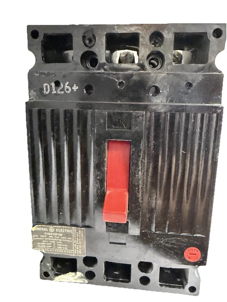 GE THED134150 150A 3 Pole Circuit Breaker 480V