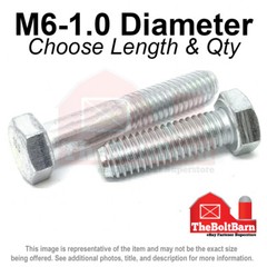 M6-1.0 Class 10.9 Hex Cap Screws Bolt COARSE Thread USS Zinc (Pick Length & Qty)