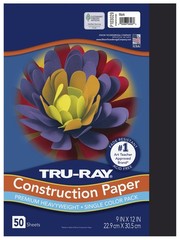 Pacon Tru-Ray Heavyweight Construction Paper, Black, 9″ x 12″, 50 Sheets, Sul…