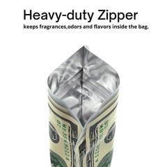 3.5g Resealable Food Storage Mylar Bags Smell Proof Zip Seal Candy Bags 100pcs