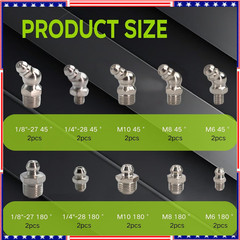 Grease Fittings 20 PCS SAE & Metric Assortment Hydraulic kit