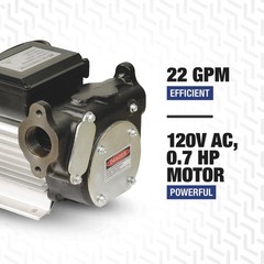 Roughneck Diesel Fuel Transfer Pump, 22 GPM, 120V AC, 26 Max. PSI, Electric
