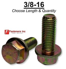 3/8-16 Grade 8 Flange Frame Bolt Yellow Zinc Plated (All Sizes & Qty’s) 3/8″