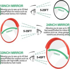 32″ Convex Security Traffic Mirror & Bracket w/Shed~High Visibility~Shatterproof