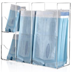 Aphbrada Acrylic Sterilization Pouches Organizer Holder with 4 Divided Compar…