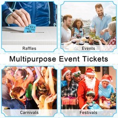 ESSENTIAL 500 Double Roll Raffle Tickets, 50/50 Cards, 4″x2″, Blue
