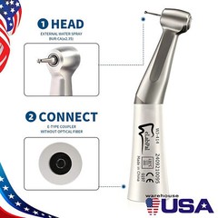 10Packs Dental Slow Low Speed Handpiece 1:1 Contra Angle Push Button E-Type US