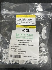 100pcs Lab PTFE Membrane Syringe Filter,0.45μm Pore Size13mm