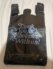 Bags 13″x 10″x23″ Heavy Duty .83 Mil BLACK Thank You T-Shirt Plastic Shopping B