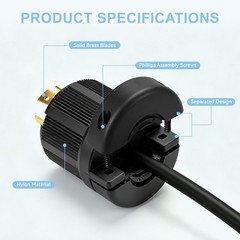 NEMA L14-20P Locking Plug – 20A 125/250V Twist Lock Generator Connector