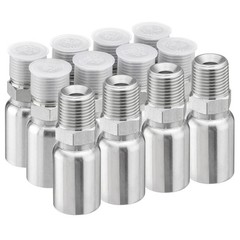 12-Pack 1/2″ Hose x 1/2″ NPTF Male Pipe Thread Hydraulic Hose End Crimp Fittings