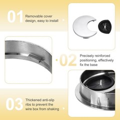 Desk Grommet 1.8 Inch,Zinc Alloy Desk Hole Cover,45mm,Silver
