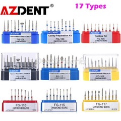 AZDENT Dental FG Diamond Burs Composite/Polishing Kit for High Speed Handpiece
