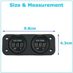 DC 12/24V Car Dual Battery RED LED Digital Volt Meter Boat Voltage Marine Gauge