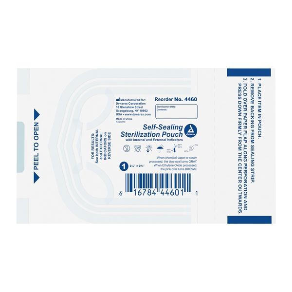 Dynarex 4460 Self-Sealing Sterilization Pouches 2.25″ X 2.75″ 200/Pk
