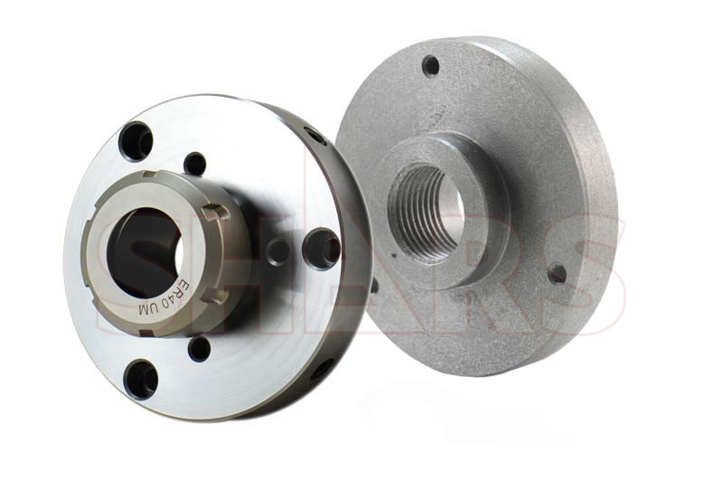ER40 5″ “SET TRU Collet Chuck CNC W/Fine Adj. 0.0005″ TIR+1-1/2-8” Back Plate L[