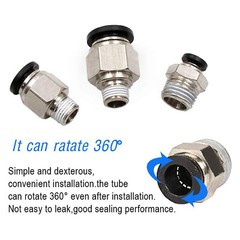 1/4″ OD Tube X 1/4″ NPT Pneumatic Fitting, Push to Connect Air Fitting (Qty 10)