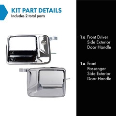 TRQ Left and Right Exterior Door Handle Set Drivers Side Compatible with 2000…