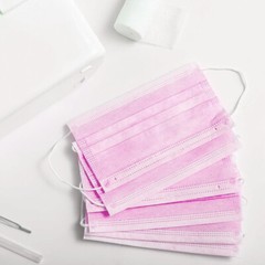 [Pink] 50/100 Pc 3-Ply Disposable Face Masks Non-Medical Surgical Earloop Cover