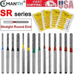 20PCS Dental Diamond Bur FG High Speed Bur SR Straight Round Coarse/Fine 880 881