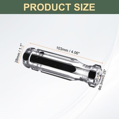 Pre-Drilled Blank Screwdriver Handles 6.3mm Hole 103mm Length Clear Black