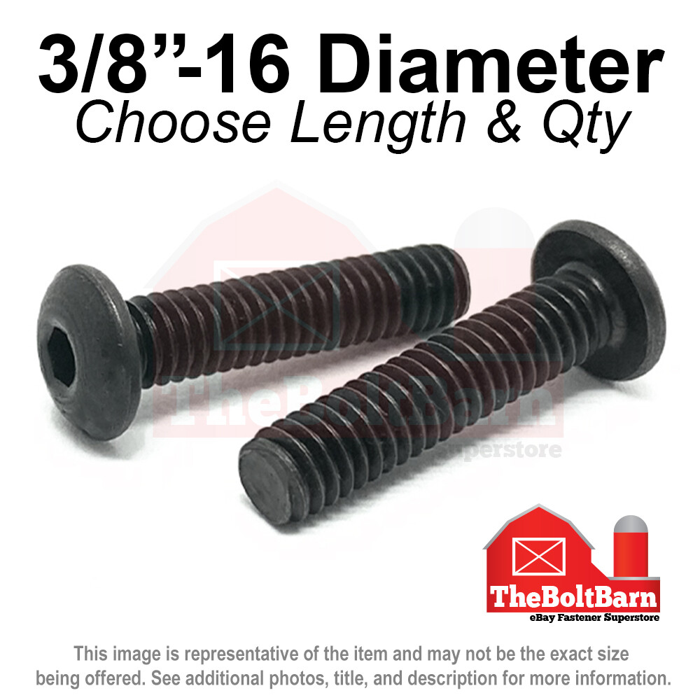 3/8″-16 Alloy Button Socket Head Cap Screws Bolts Black Oxide (Pick Size & Qty)