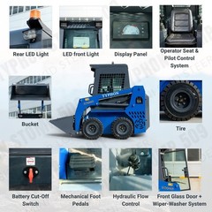USA Stocks TYPHON STOMP 509 25HP Kubota D1105 1.4 Ton EPA Skid Steer Loader