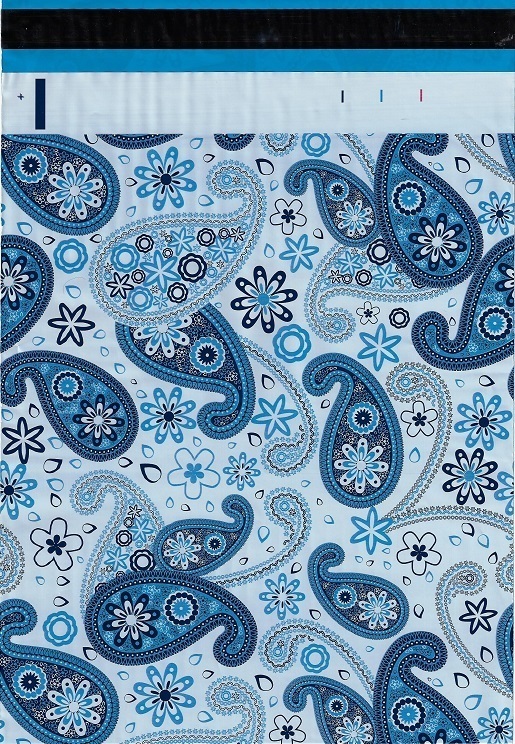 1000 10×13 Blue Paisley Designer Poly Mailers Envelopes Boutique Custom Bags