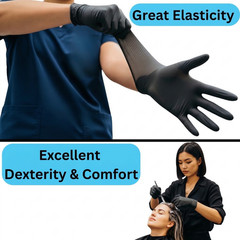 Black Nitrile Exam Powder-Free Disposable Gloves, Large 6 MIL, 1000 Pieces