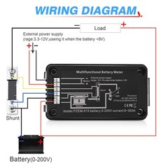 100A Shunt LCD Display DC Battery Monitor 0-200V Volt Amp Meter For Car RV Solar