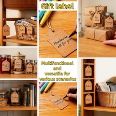 600 PCS Pre-Strung Key Tags with String Attached, Brown Kraft Paper Key Labels,