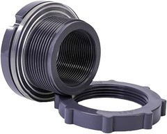 2 Inch PVC Bulkhead Fitting for Water Barrel, Water Tank, Rain Barrels,Npt2 Fema