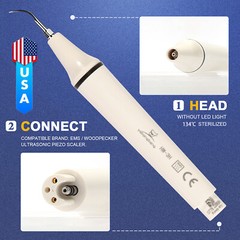 Piezo Scaler Dental Ultrasónico Pieza de Mano WOODPECKER EMS Cavitron/ 10*Puntas