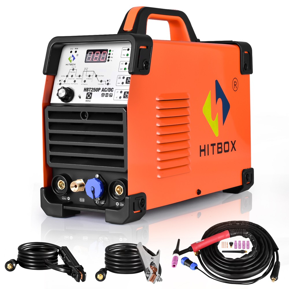 HITBOX Aluminum AC/DC TIG Welder 220V 200A Digital MMA TIG Welding Machine Pulse