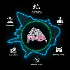 High Fidelity Pink Earplugs for Concerts, Festivals, Musicians, DJs, Night-Li…