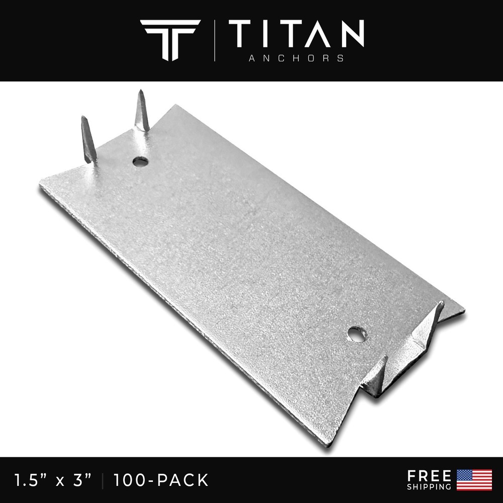 100-Pack Heavy-Duty 1.5-inch x 3-inch Steel Nail Plates for Wood Studs