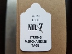 1000 Blank White Merchandise Price Tags with Strings Size #7 Retail Strung Label