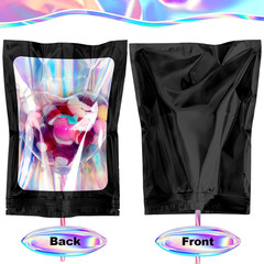 100 Pack Holographic Packaging Resealable Bags for Small Business -4 x 6 Inch Po
